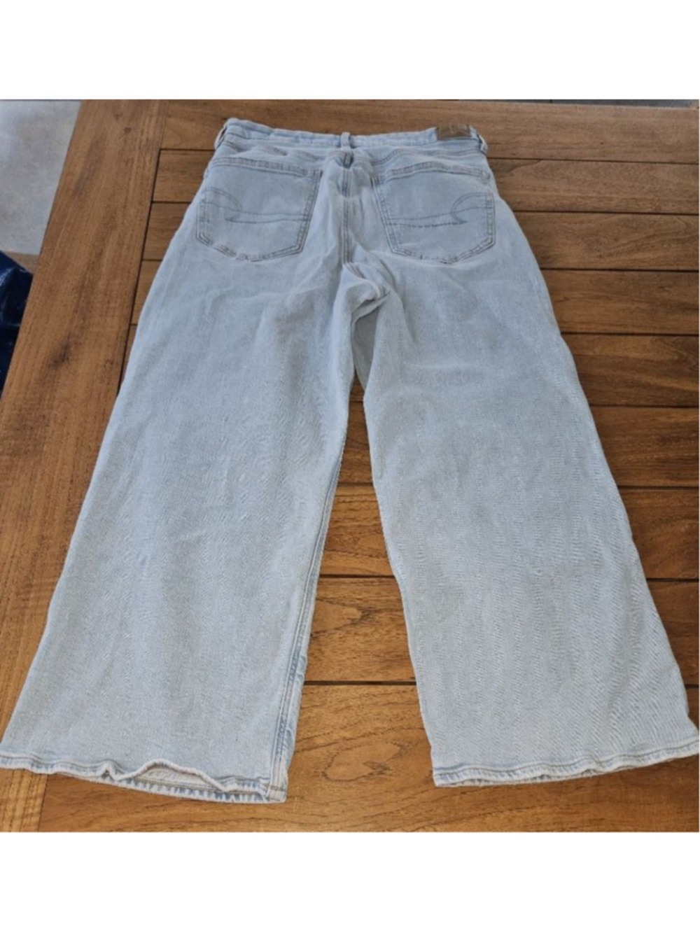AE Strigid Curvy Super High-Waisted Baggy Straight Jean Size 12 X-Short - Picture 3 of 7